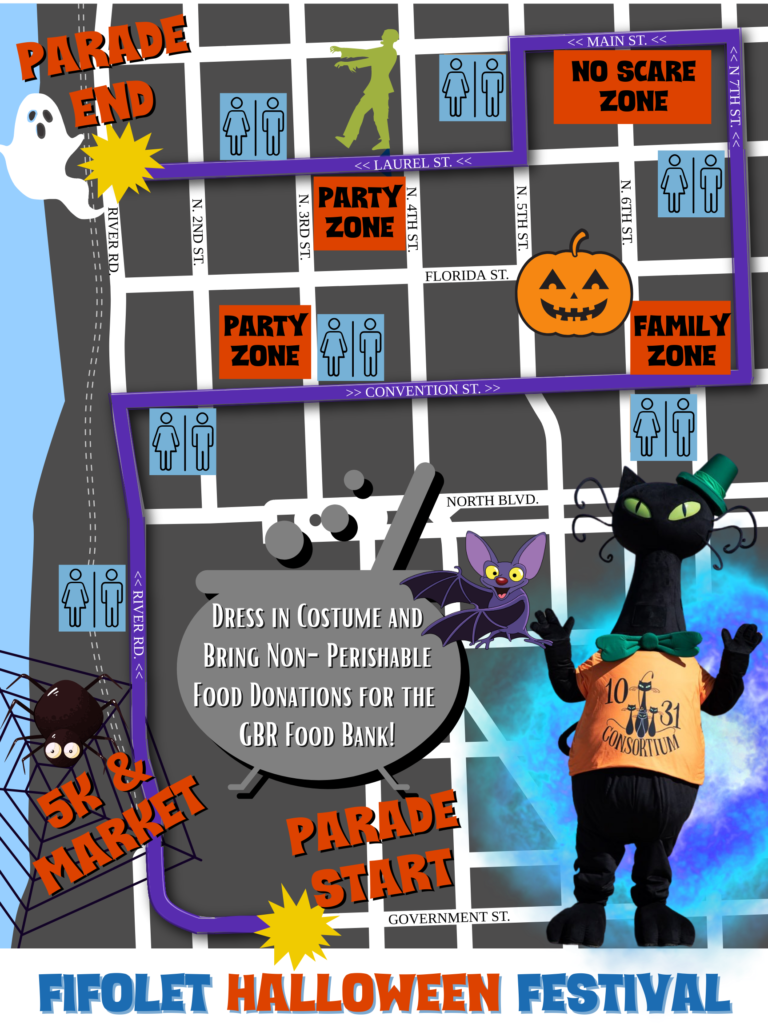 A map showing the location of the Halloween festival field.